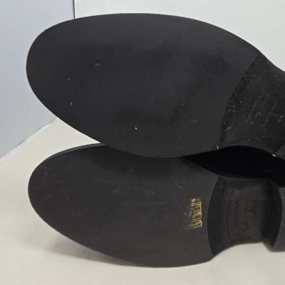 Lavorazione Artigiana Womens Riding Boots Sz 40=9 Black Italian Leather Tasseled - Picture 10 of 14